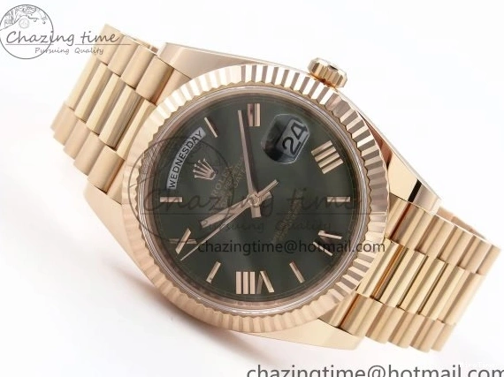 MiroTime 1228 Day Date 40 RG 228235 ARF 1:1 Best Edition Green Roman Dial on President Bracelet VR WrinkleFree 1509